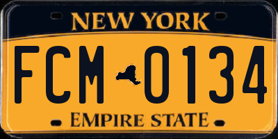 NY license plate FCM0134