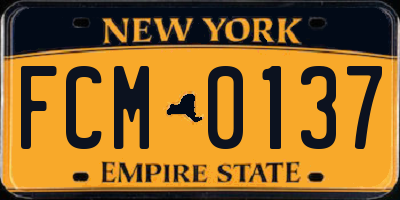 NY license plate FCM0137