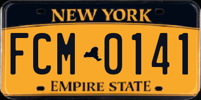 NY license plate FCM0141