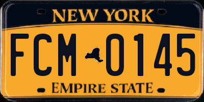 NY license plate FCM0145