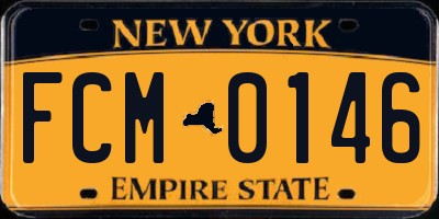 NY license plate FCM0146