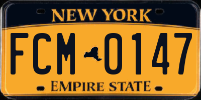NY license plate FCM0147