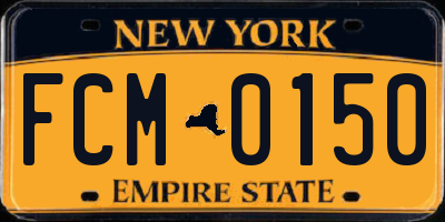 NY license plate FCM0150