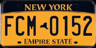 NY license plate FCM0152