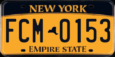 NY license plate FCM0153