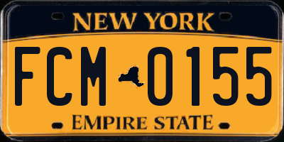 NY license plate FCM0155