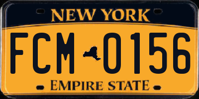 NY license plate FCM0156