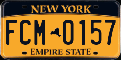 NY license plate FCM0157