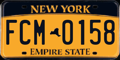 NY license plate FCM0158