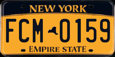 NY license plate FCM0159