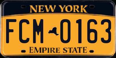 NY license plate FCM0163