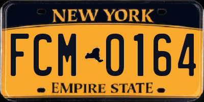 NY license plate FCM0164
