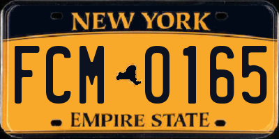 NY license plate FCM0165