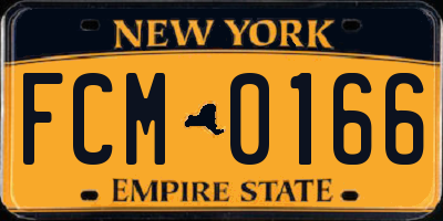 NY license plate FCM0166
