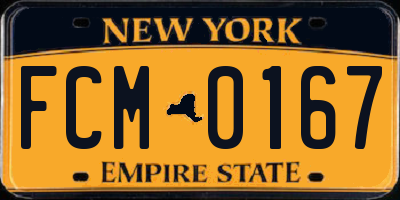 NY license plate FCM0167