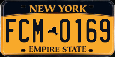 NY license plate FCM0169
