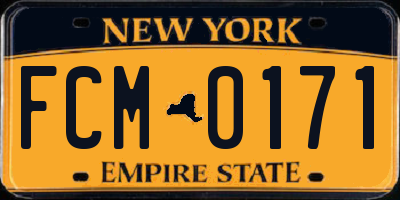 NY license plate FCM0171