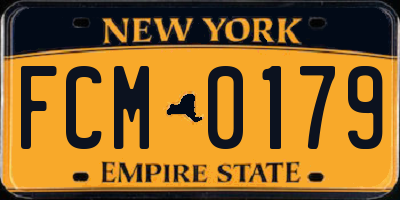 NY license plate FCM0179