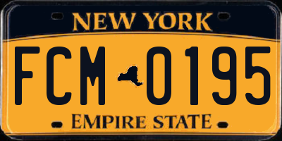 NY license plate FCM0195