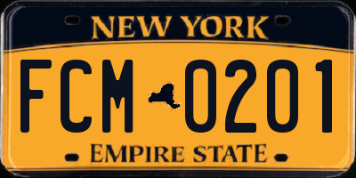 NY license plate FCM0201