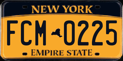 NY license plate FCM0225