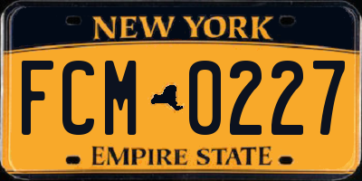 NY license plate FCM0227