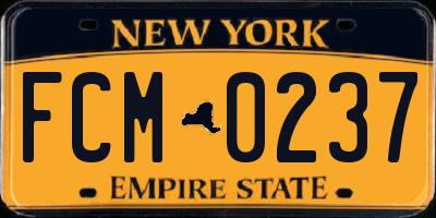 NY license plate FCM0237