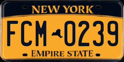 NY license plate FCM0239