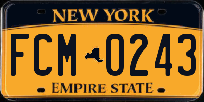 NY license plate FCM0243