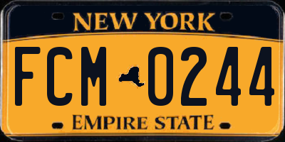 NY license plate FCM0244