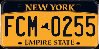 NY license plate FCM0255