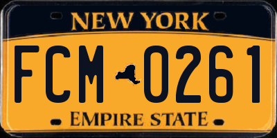 NY license plate FCM0261