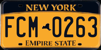 NY license plate FCM0263