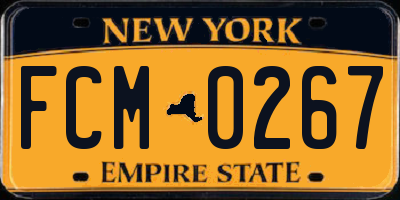 NY license plate FCM0267