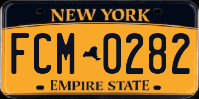 NY license plate FCM0282
