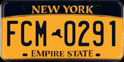 NY license plate FCM0291