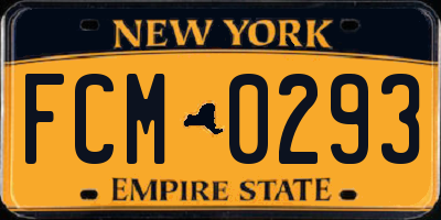 NY license plate FCM0293