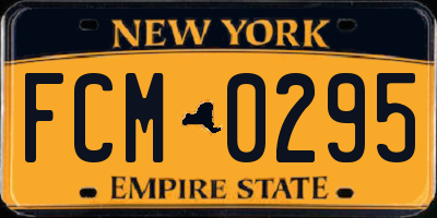 NY license plate FCM0295