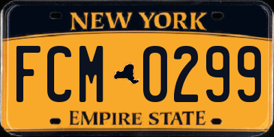 NY license plate FCM0299