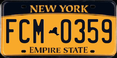 NY license plate FCM0359