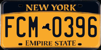 NY license plate FCM0396