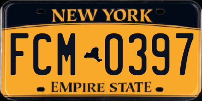 NY license plate FCM0397