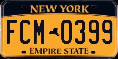 NY license plate FCM0399