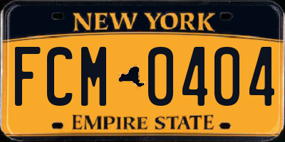 NY license plate FCM0404