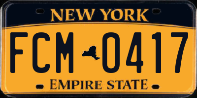 NY license plate FCM0417