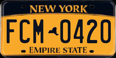 NY license plate FCM0420