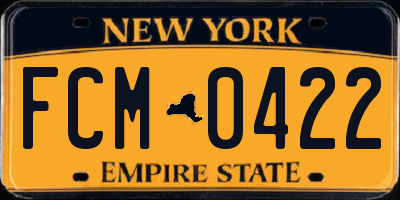 NY license plate FCM0422