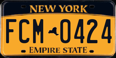 NY license plate FCM0424