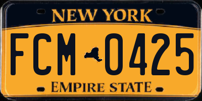 NY license plate FCM0425