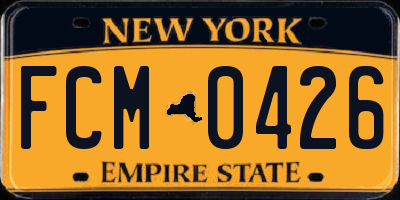 NY license plate FCM0426